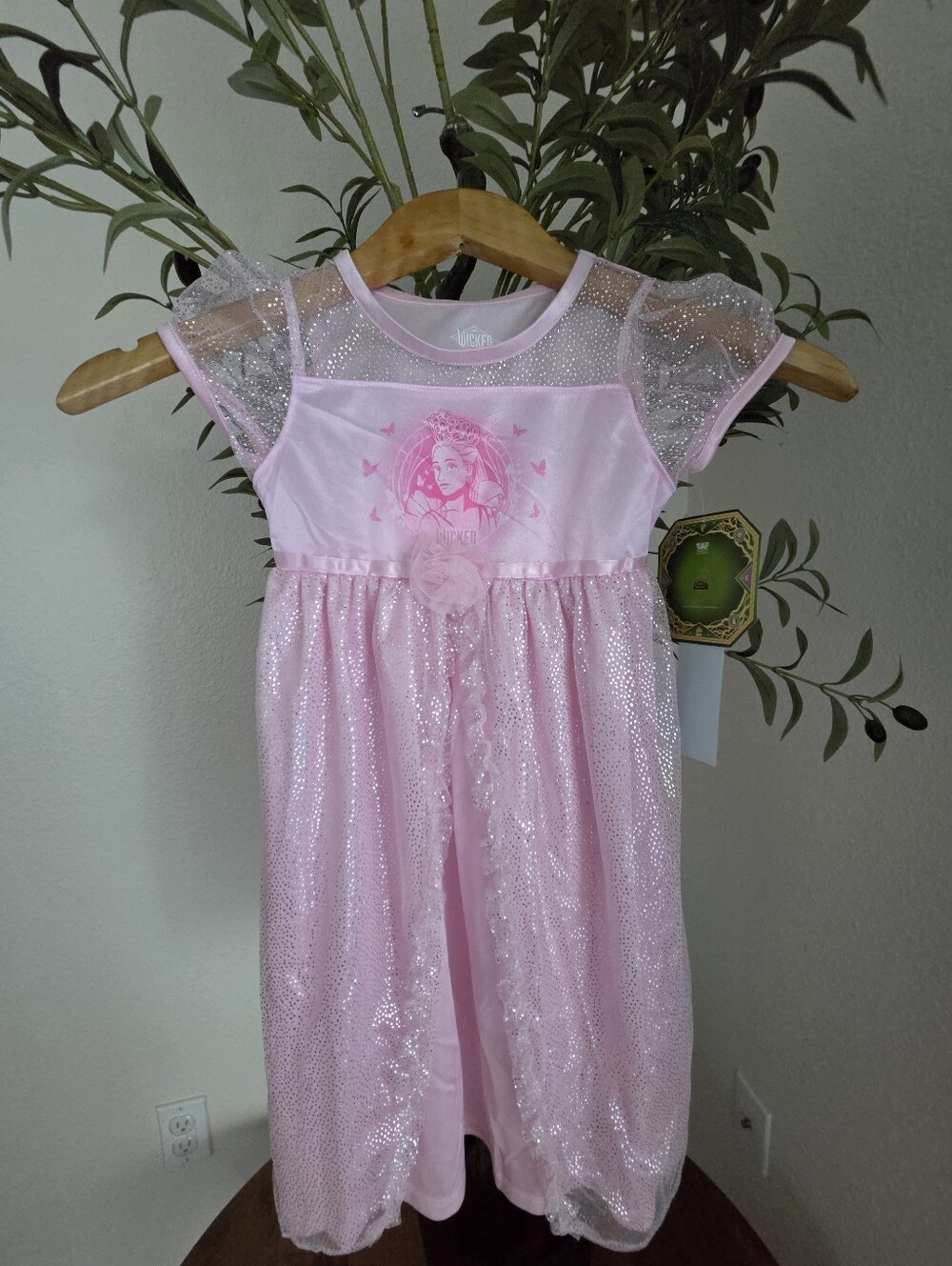 Pink Sparkle Princess Glinda Nightgown for Girls